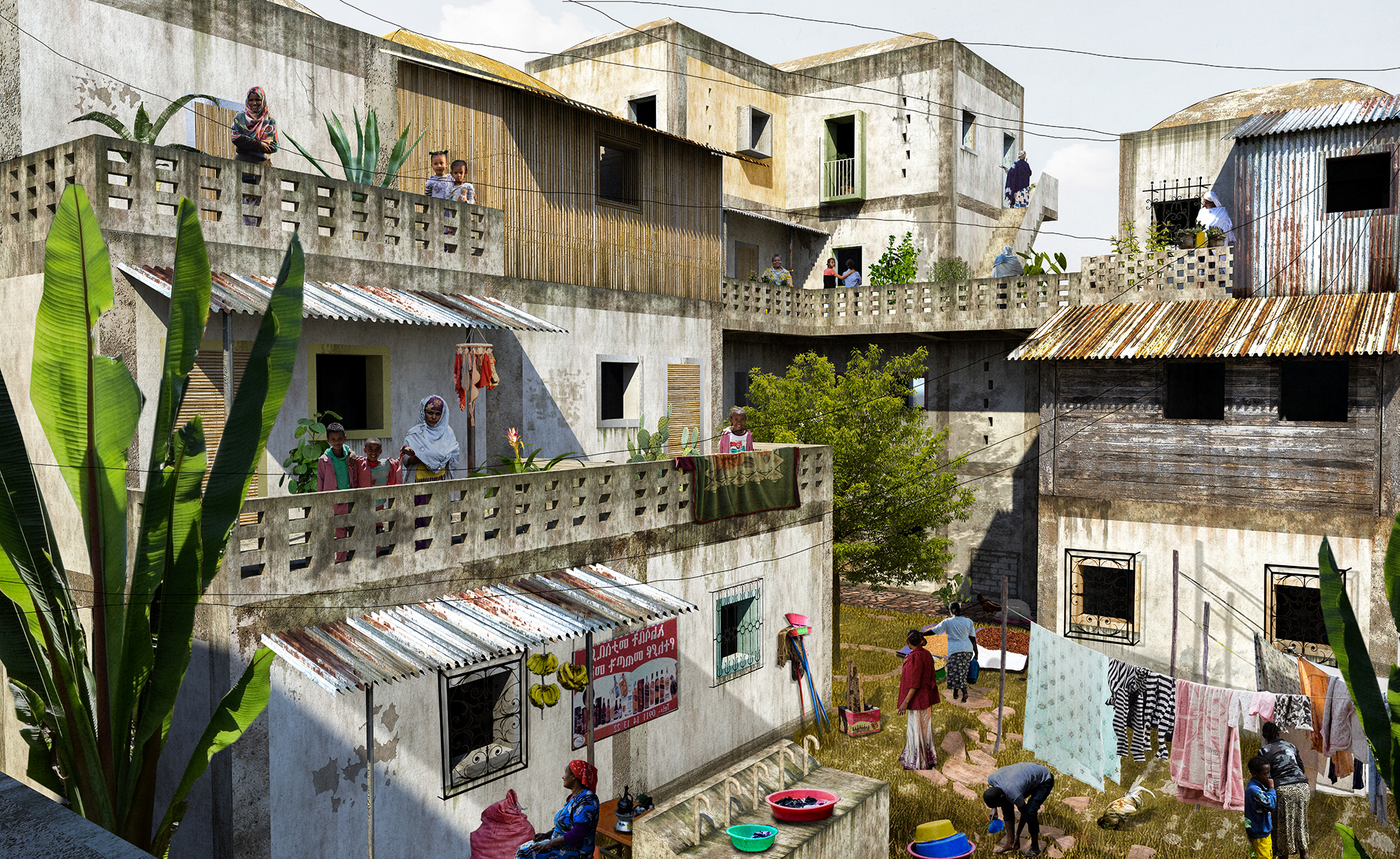 Rhizome: a growing horizontal stem of affordable housing in Menen, Addis Ababa